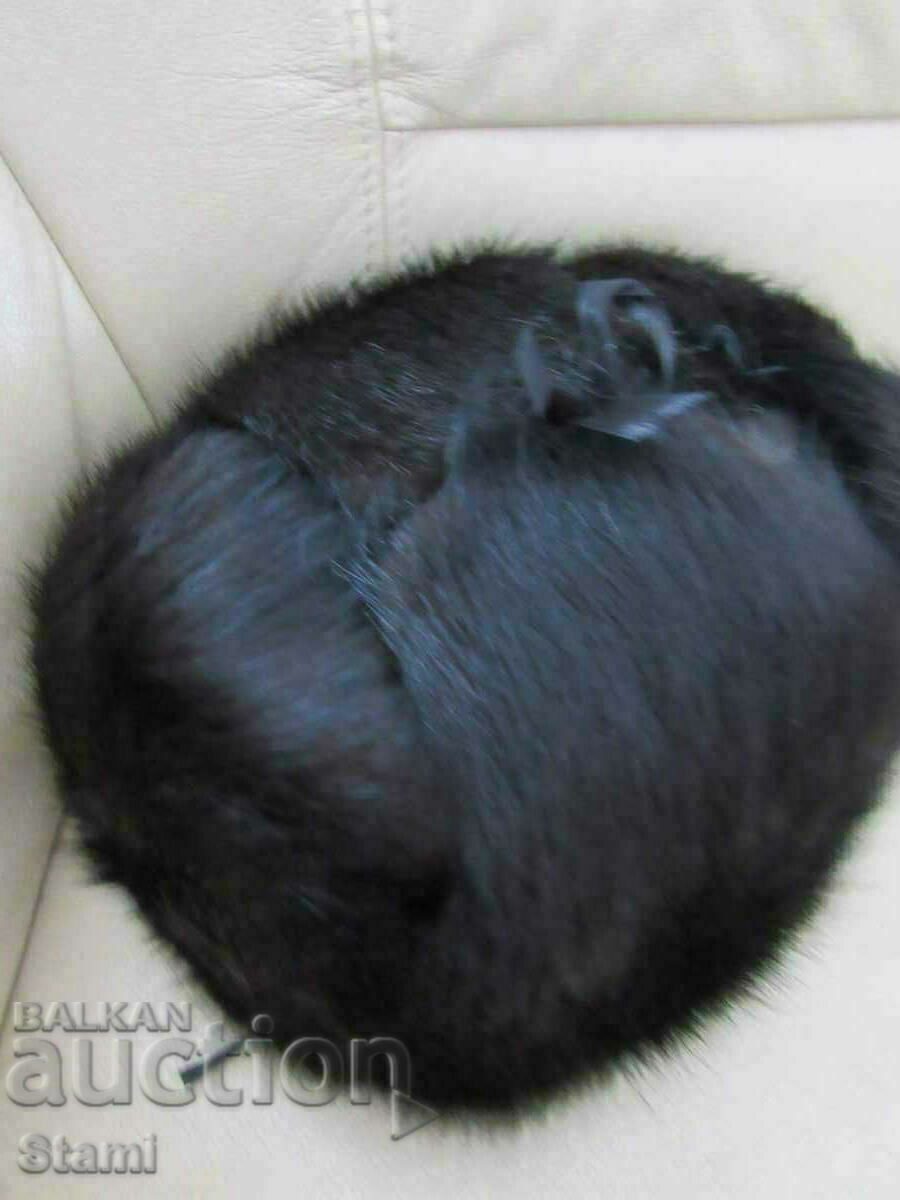 Elegant men's mink fur ear hat, new