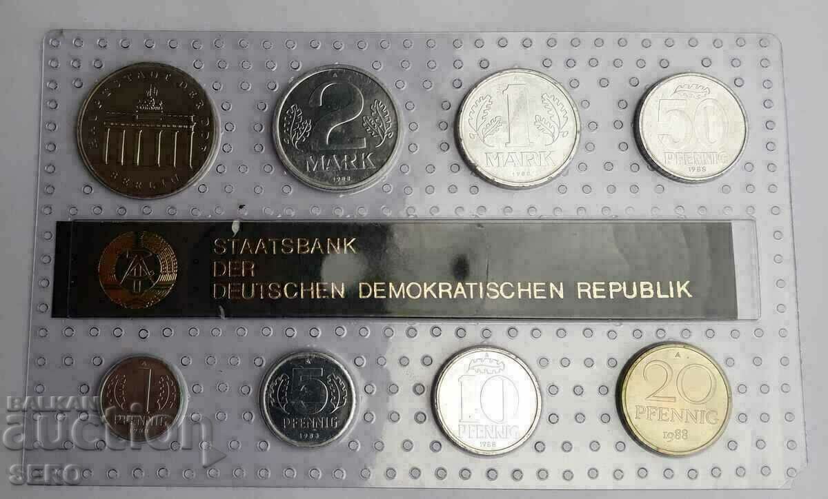 Germany-GDR-SET 1988 of 8 coins-excl.rare