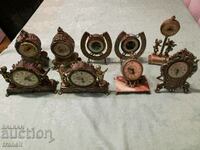 Mantel clocks, lot 9 pcs.