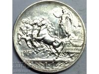 1 lira 1915 Italia Victor Emmanuel (1869-1947) argint