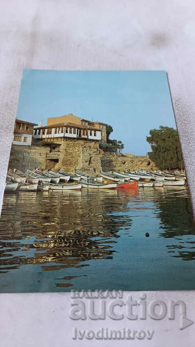 Пощенска картичка Несебър Пристанището 1989