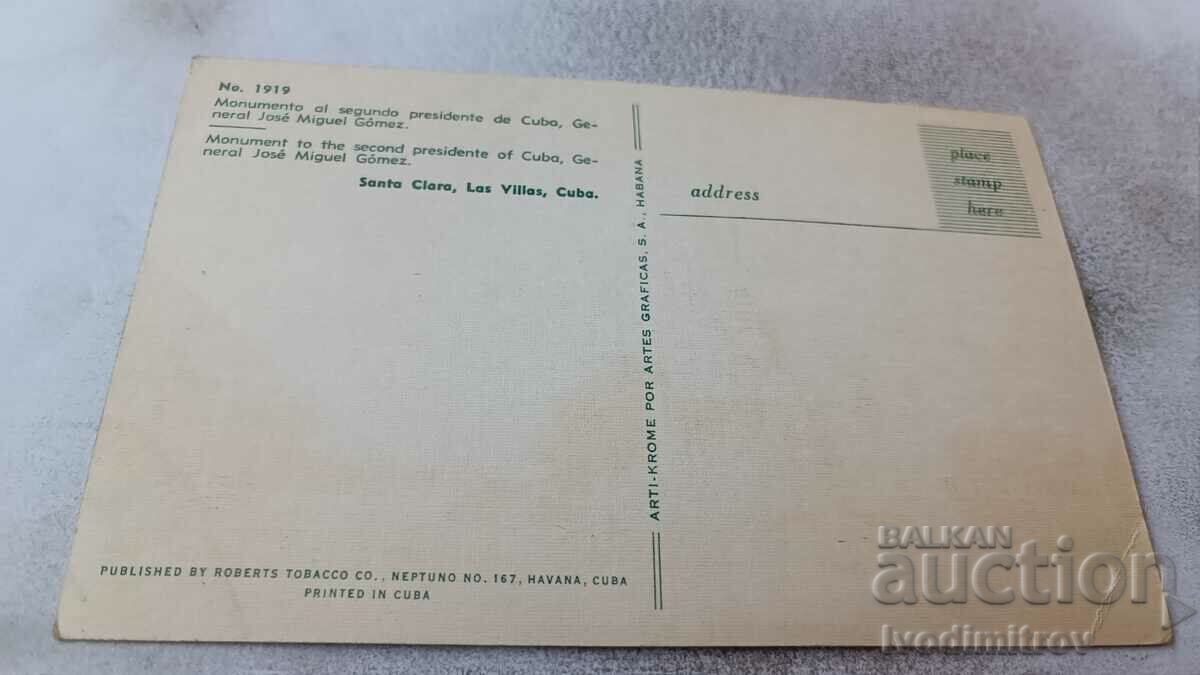 P K Santa Clara Monument General Jose Miguel Gomez with price 0.85 BGN | € 0.43 P K Santa Clara Monument General Jose Miguel Gomez with price 0.85 BGN | € 0.43