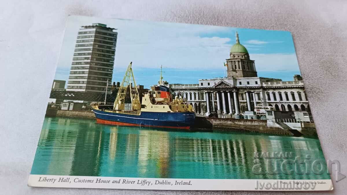 Dublin Liberty Hall and Customs House postcard