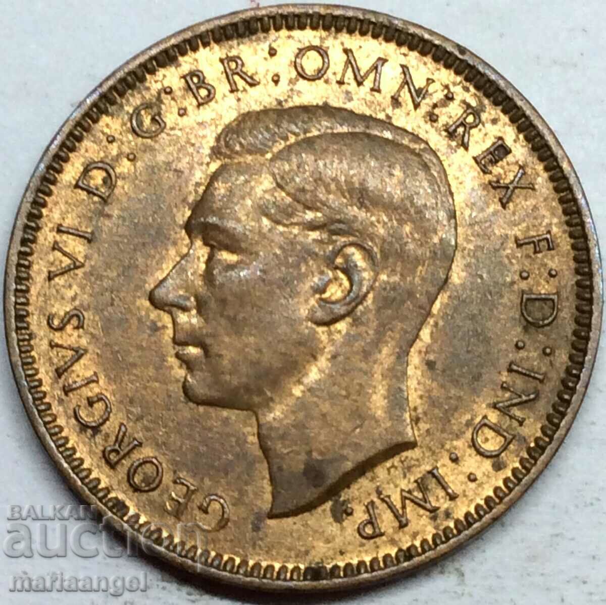 Великобритания 1 фартинг 1947 бронз