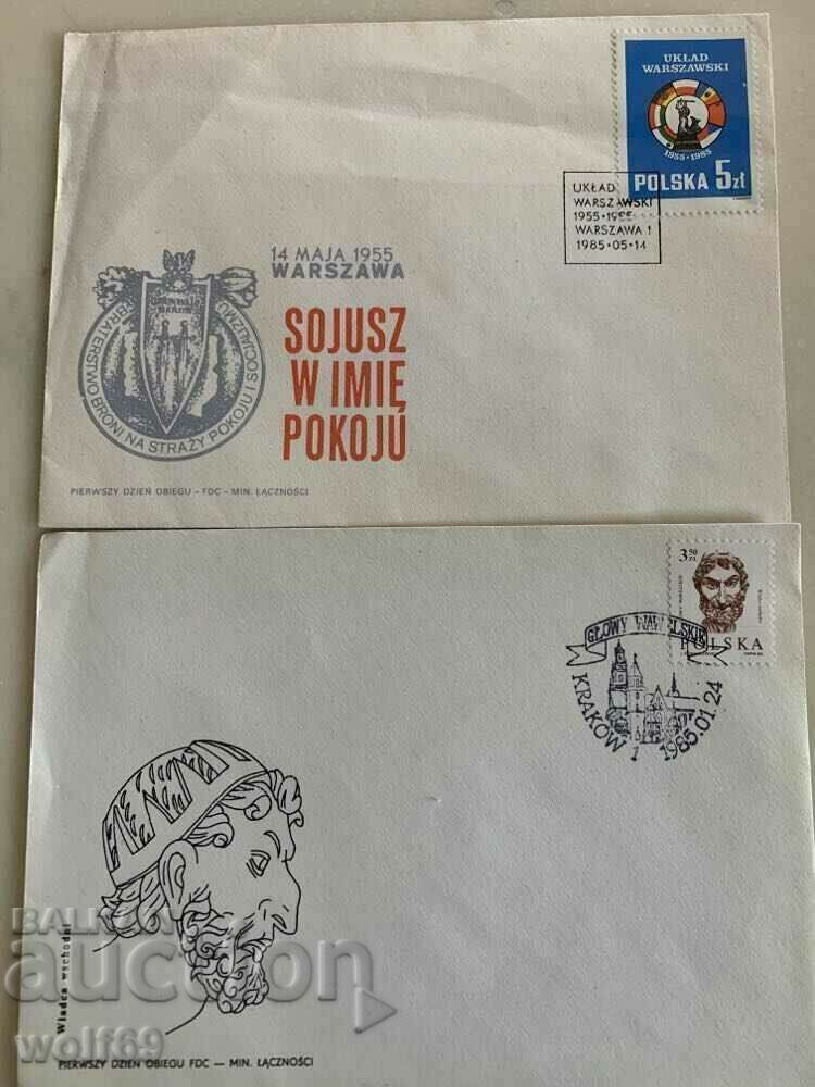 O mulțime de plicuri poloneze pentru prima zi