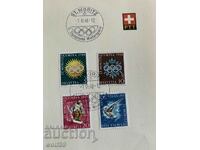 Card prima zi-Elveția-07.02.1948-)Olimpiade-St.Moritz