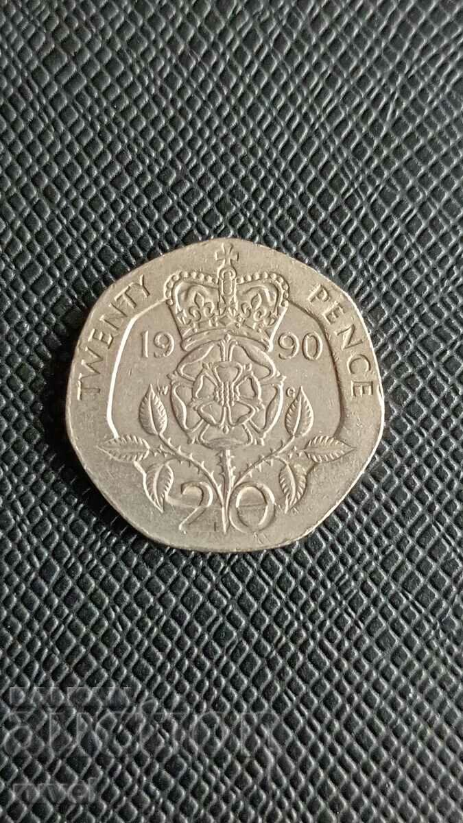 Great Britain 20 pence 1990