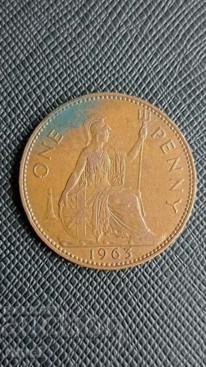 Marea Britanie 1 penny, 1963