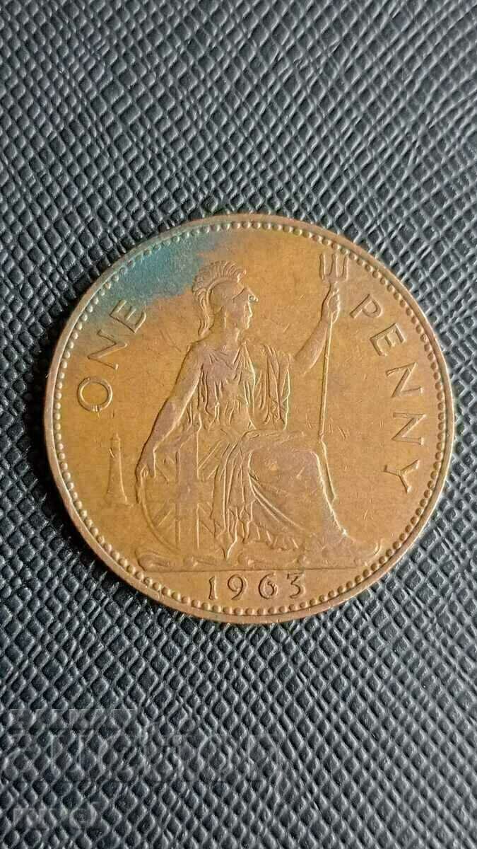 Marea Britanie 1 penny, 1963