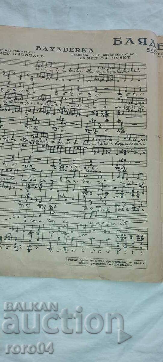 Delivery of BAYADERKA