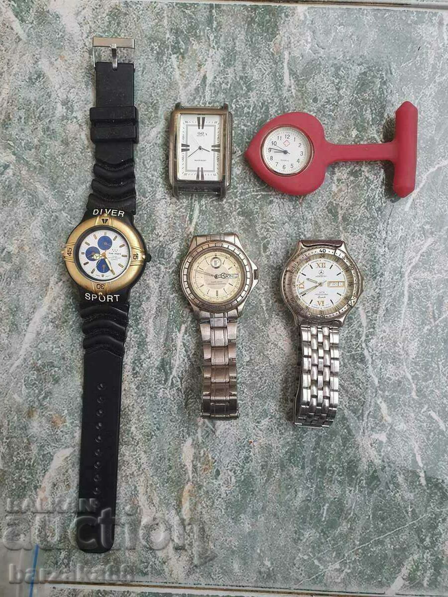 5 pcs. Quartz watches, Clock