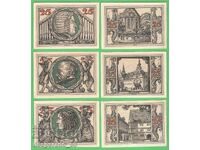 (¯`'•.¸NOTGELD (orașul Arnstadt) 1921 UNC -6 buc. bancnote¸.•'´¯)