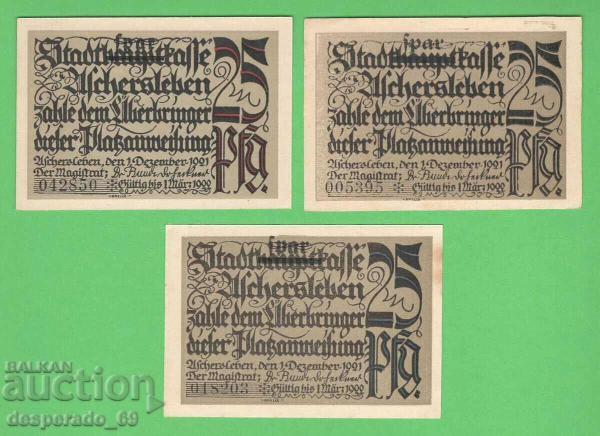 (¯`'•.¸NOTGELD (city Aschersleben) 1921 UNC -3 pcs. banknotes ¯) with price 7.80 BGN | € 3.99 (¯`'•.¸NOTGELD (city Aschersleben) 1921 UNC -3 pcs. banknotes ¯) with price 7.80 BGN | € 3.99