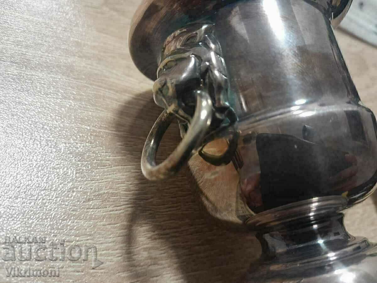 Silver dish, lion, England, Sheffield - 5