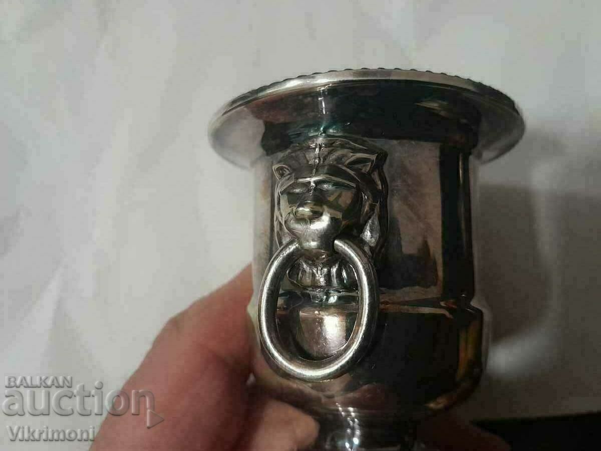 Silver dish, lion, England, Sheffield - 6