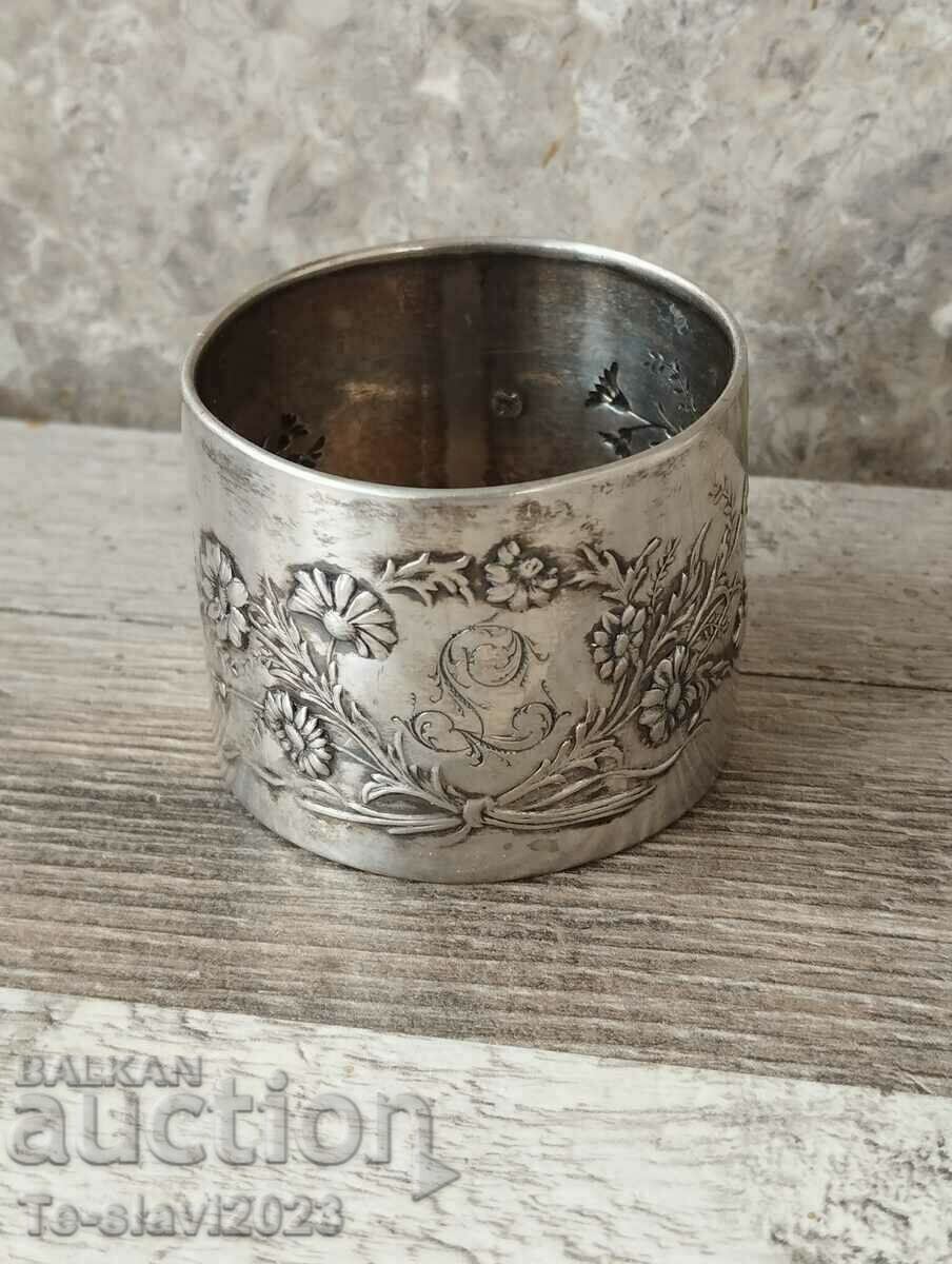 Old French silver napkin holder 19th century