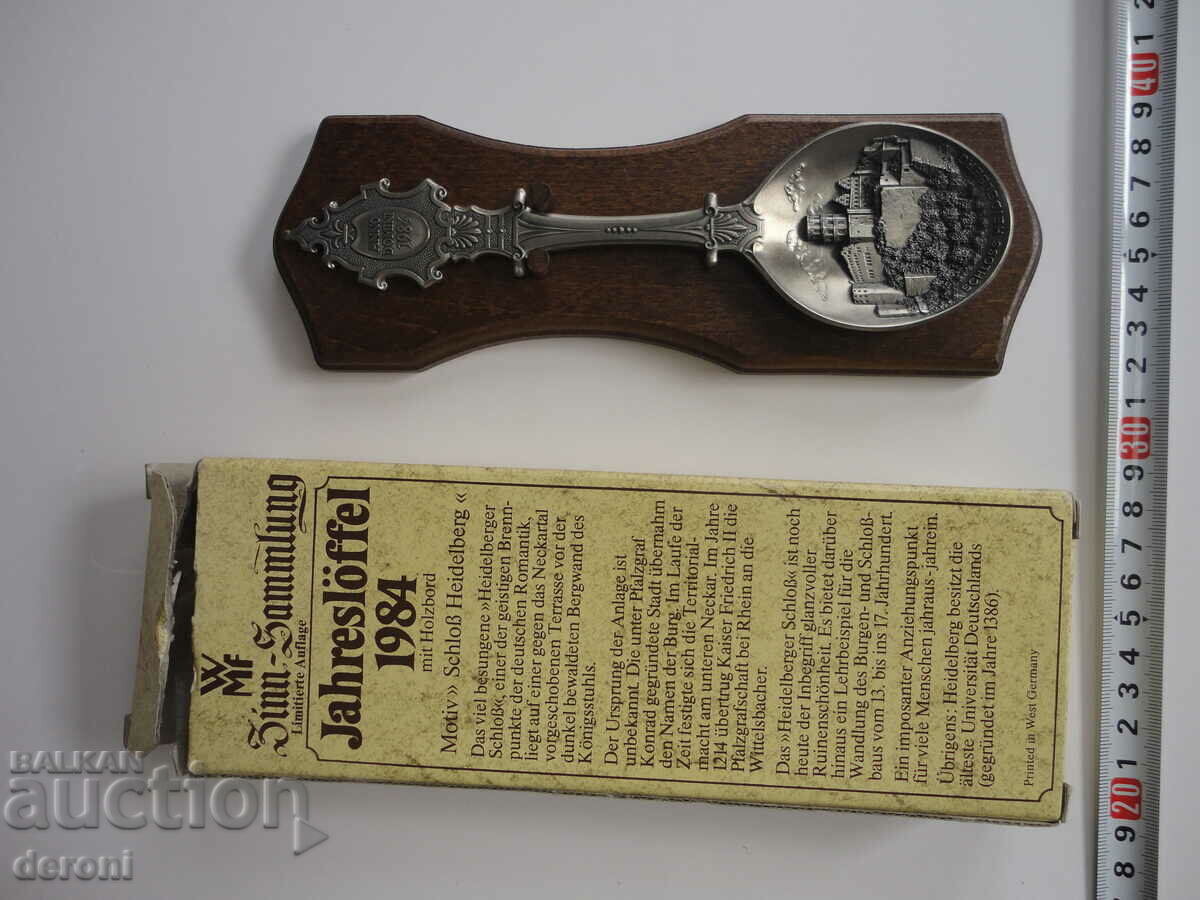 WMF engraved pewter spoon certificate box with price 40.00 BGN | € 20.45 WMF engraved pewter spoon certificate box with price 40.00 BGN | € 20.45