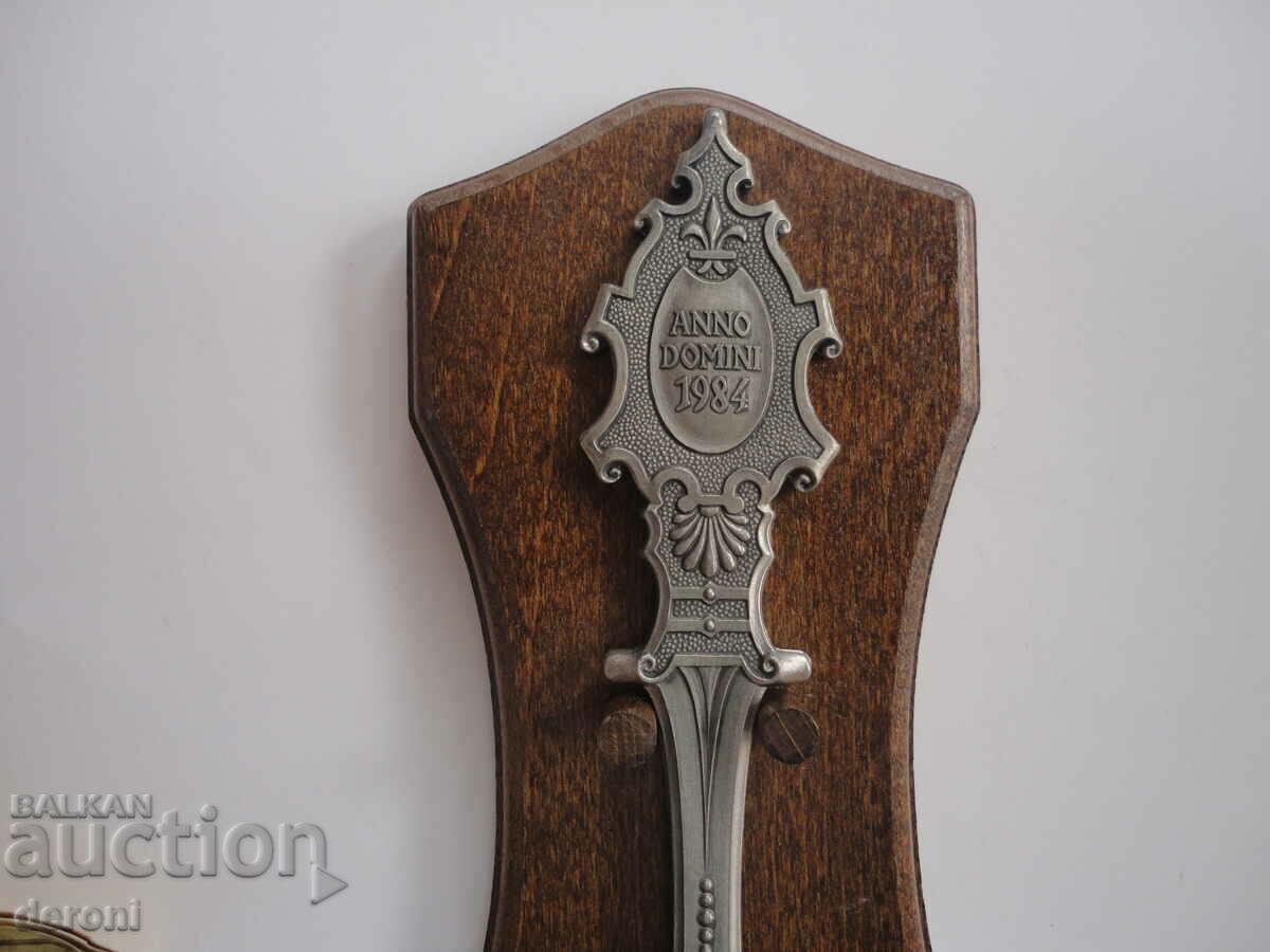 WMF engraved pewter spoon certificate box - 5 WMF engraved pewter spoon certificate box - 5