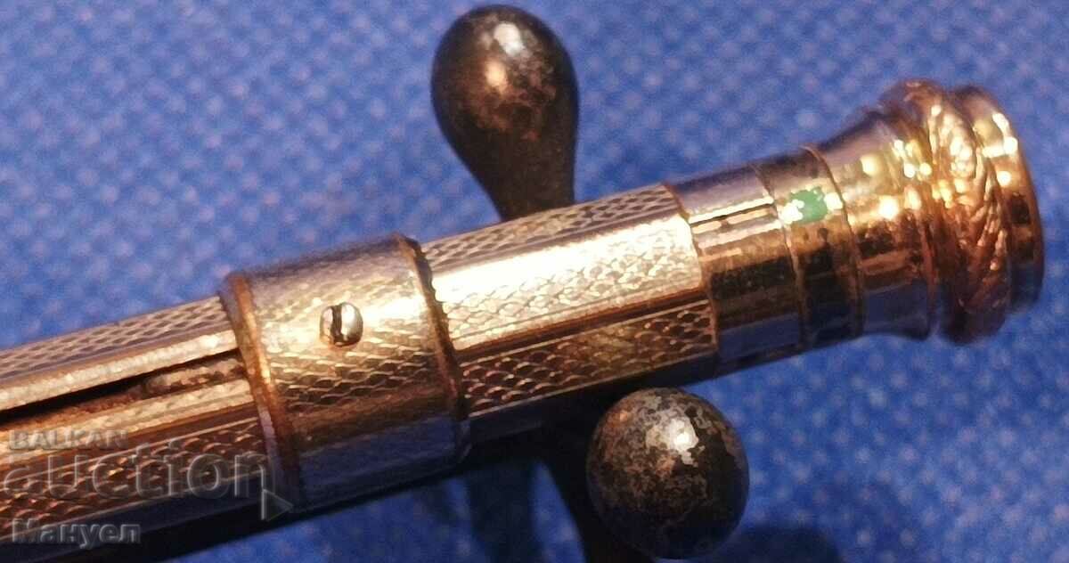 Auction Old Art Deco four-color gilt pencil. Auction Old Art Deco four-color gilt pencil.