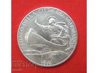 5 Lire 1934 Argint Vatican CALITATE