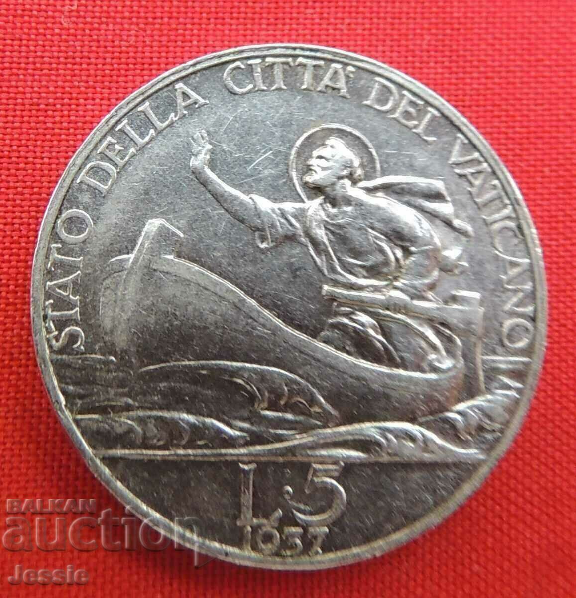 5 Lira 1937 Vatican Silver QUALITY 5 Lira 1937 Vatican Silver QUALITY