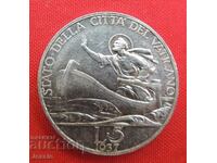 5 Lire 1937 Argint Vatican CALITATE