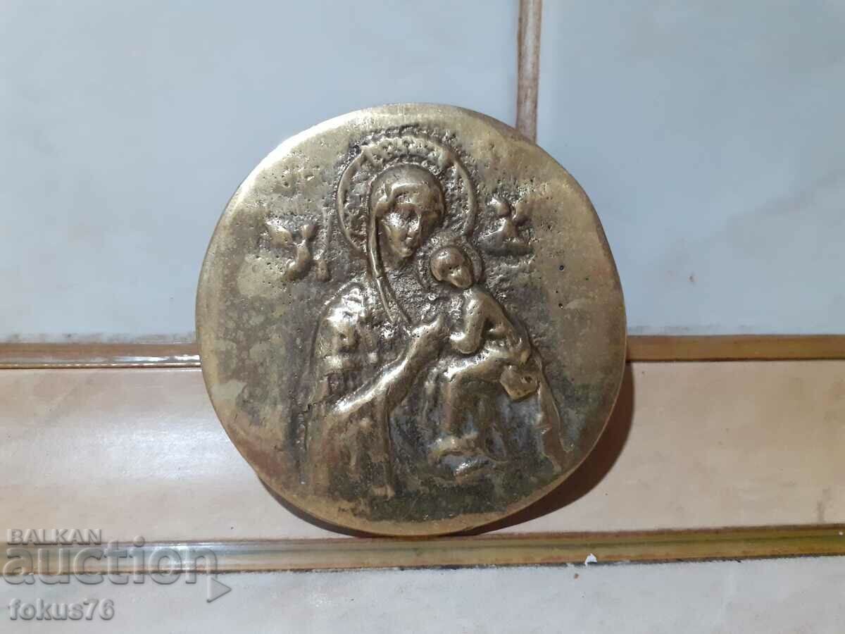 Virgin Mary bronze icon religion massive with price 45.00 BGN | € 23.01 Virgin Mary bronze icon religion massive with price 45.00 BGN | € 23.01