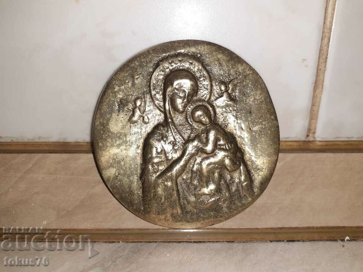 Virgin Mary bronze icon religion massive - 6 Virgin Mary bronze icon religion massive - 6