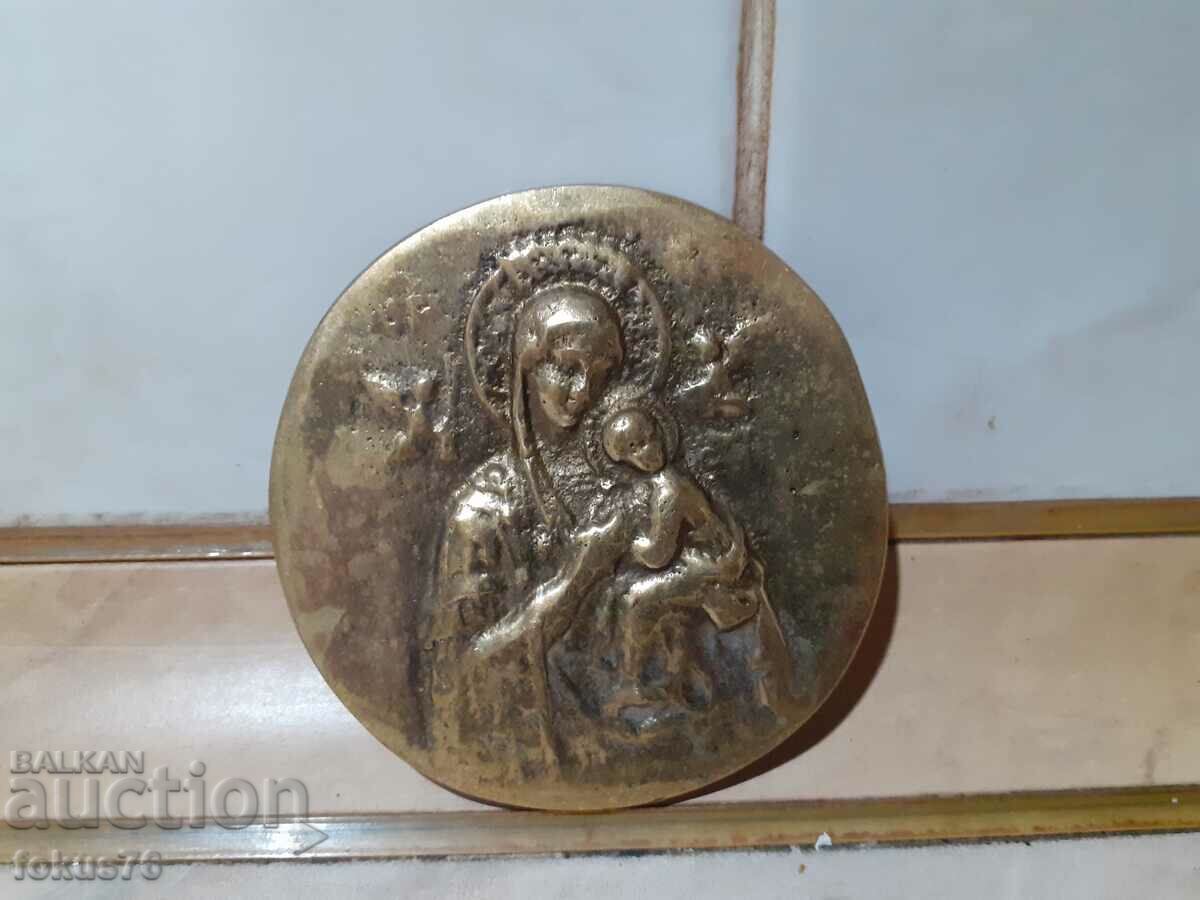 Fecioara Maria icoana de bronz religia masiva