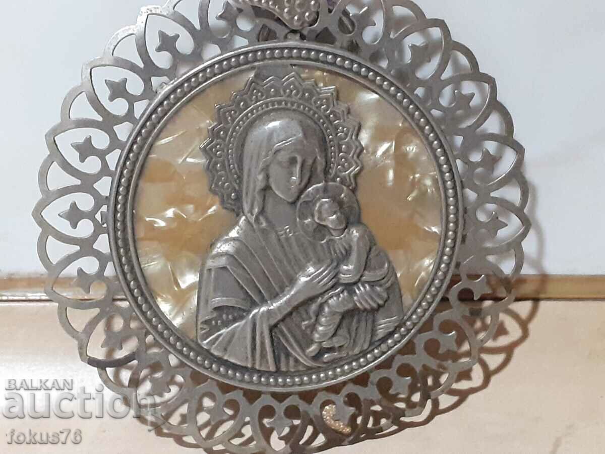 Licitație Panagia Fecioara medalion icoana religie metal