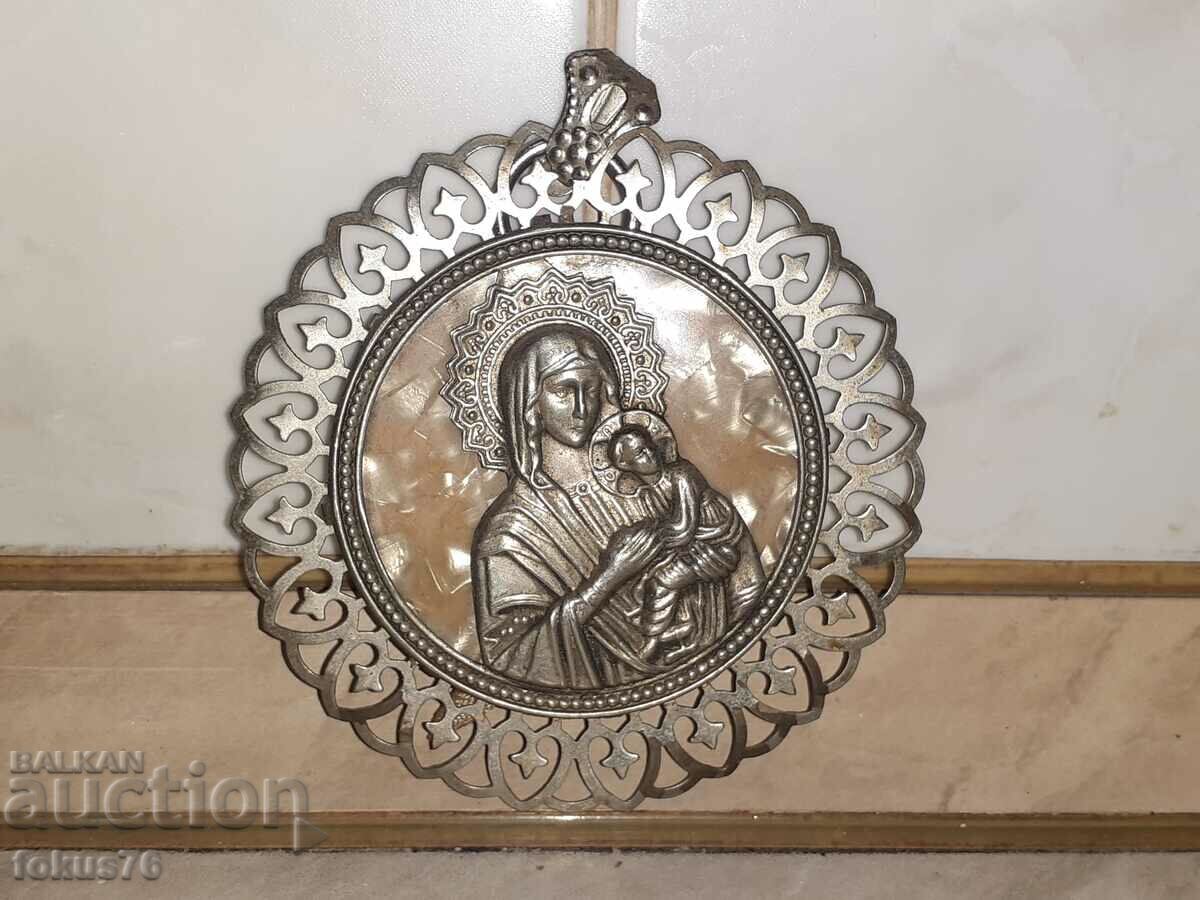 Panagia Fecioara medalion icoana religie metal - 6