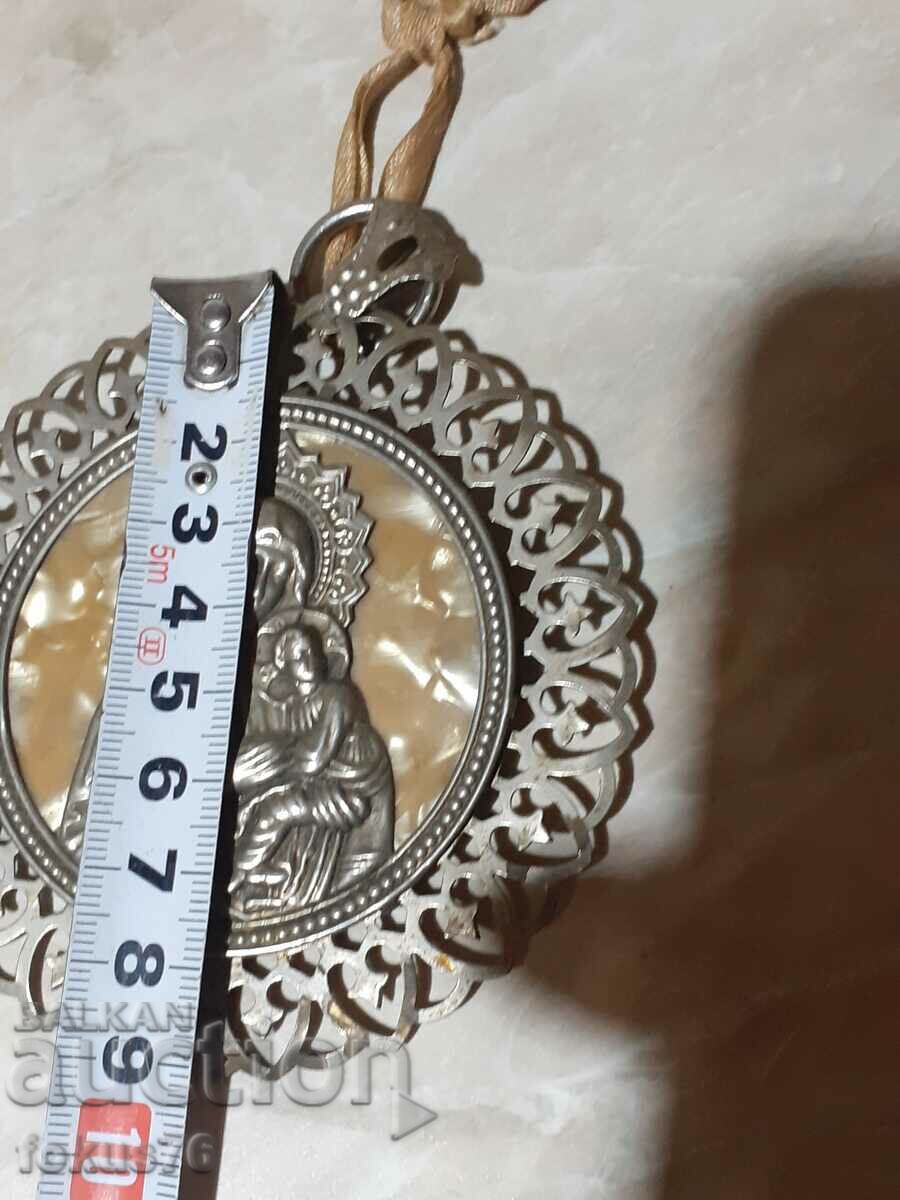 Panagia Fecioara medalion icoana religie metal - 7