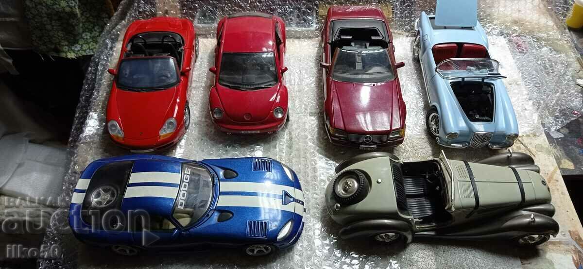 6 car models 1:18 scale