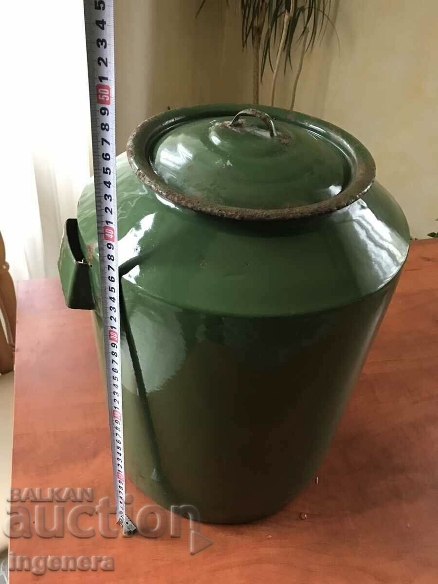 ENAMELLED CONTAINER WITH LID HUGE-50 LITERS FROM SOTCA-196..y. with price 24.00 BGN | € 12.27 ENAMELLED CONTAINER WITH LID HUGE-50 LITERS FROM SOTCA-196..y. with price 24.00 BGN | € 12.27