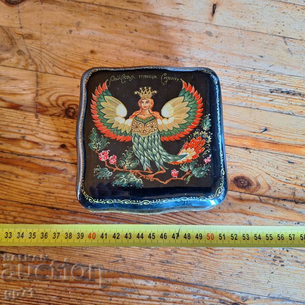 Old Russian Lacquer Painted Box.