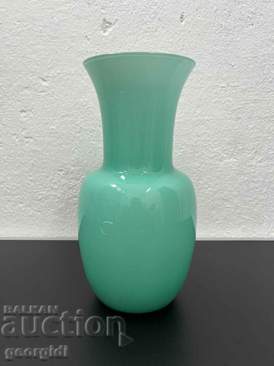 Vaza din sticla turcoaz. #4870
