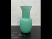 Turquoise glass vase. #4870