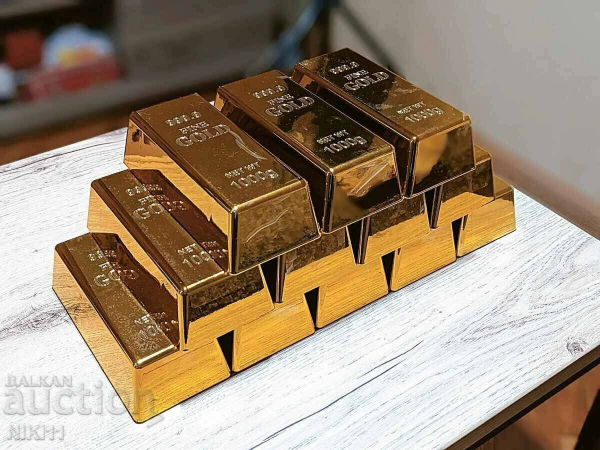 Decorative gold bar 1000 g, gold 1 kg, decoration with price 14.50 BGN | € 7.41 Decorative gold bar 1000 g, gold 1 kg, decoration with price 14.50 BGN | € 7.41