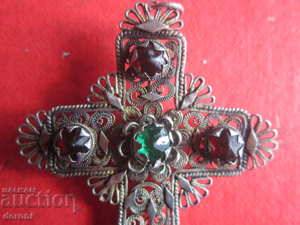 Unique Vzhorhoden silver cross filigree with stones - 6 Unique Vzhorhoden silver cross filigree with stones - 6