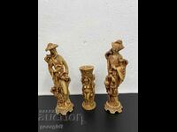 Set of Asian figures with vase. #4872
