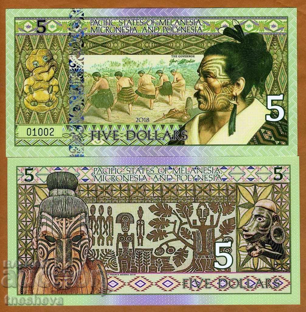 SET, Pacific States of MMP, $1-5-10-20, 2018 UNC - 5 SET, Pacific States of MMP, $1-5-10-20, 2018 UNC - 5