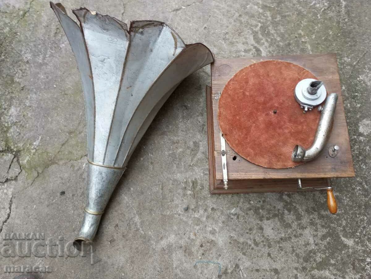 Old gramophone with funnel