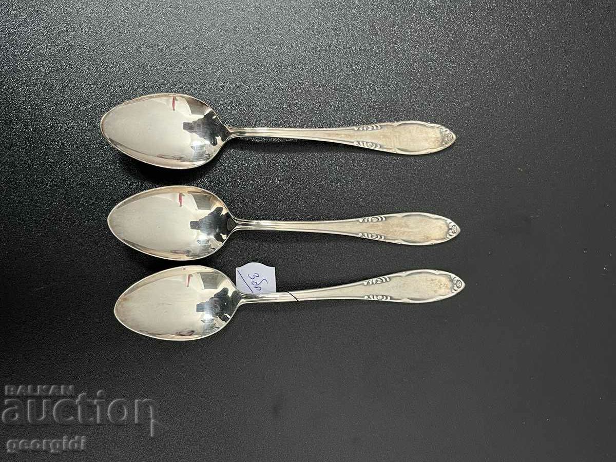 Thick silver plated spoons for coffee / tea. #4879