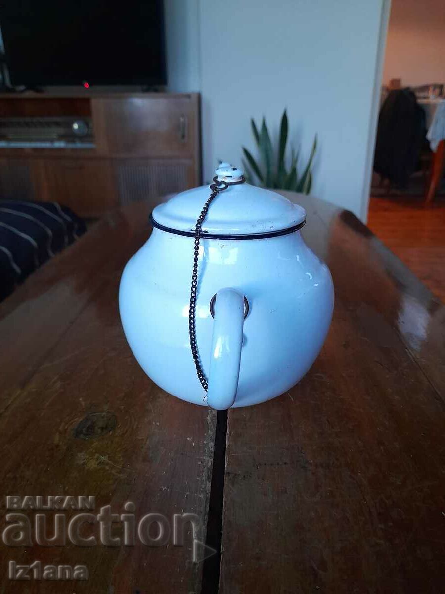 Old enamel teapot with price 25.00 BGN | € 12.78
