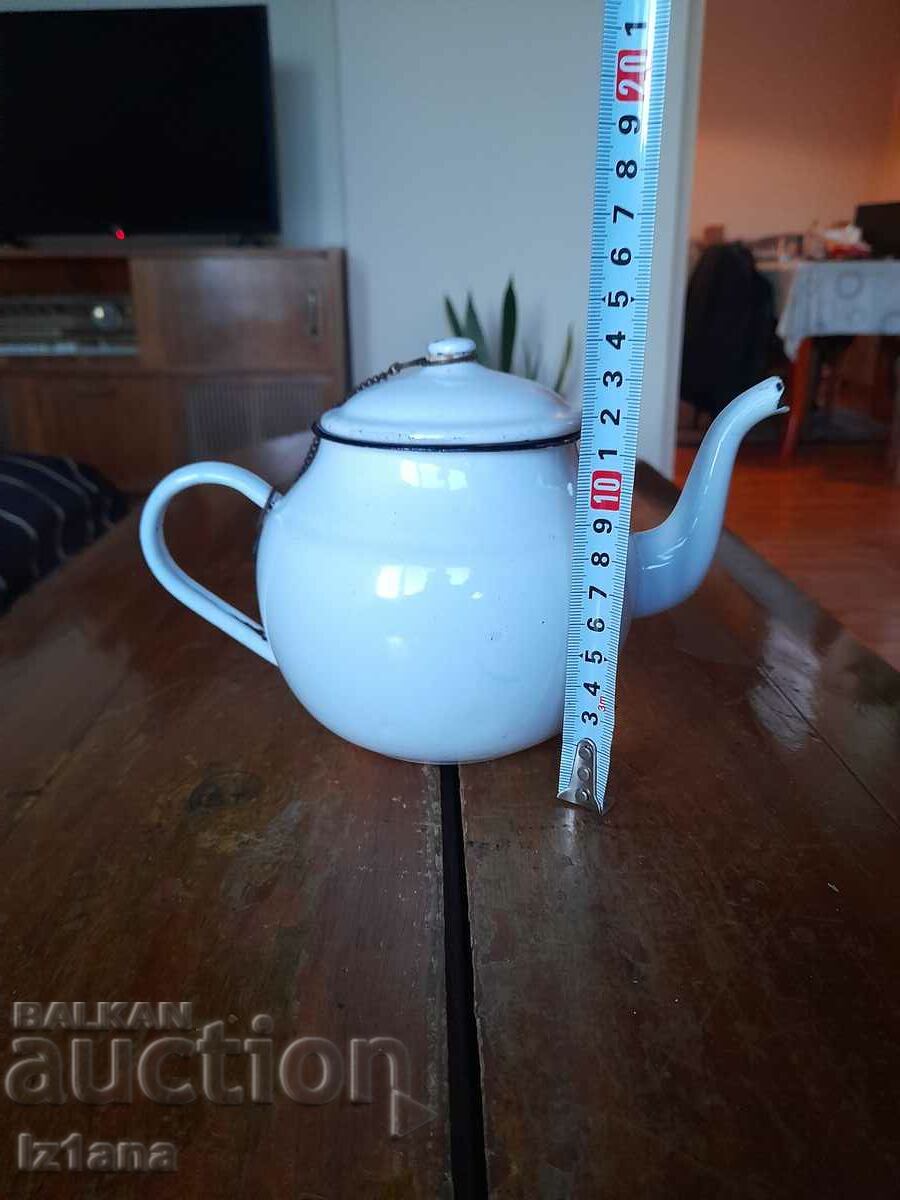 Auction  Old enamel teapot