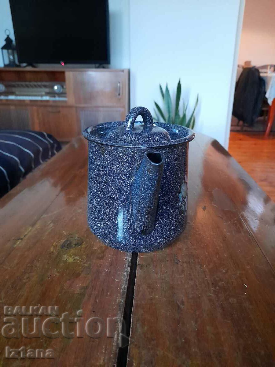 Old enamel teapot with price 25.00 BGN | € 12.78 Old enamel teapot with price 25.00 BGN | € 12.78