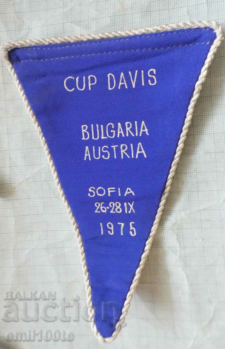 Flag Austria Bulgaria tennis match for CUP DAVIS Sofia 1975