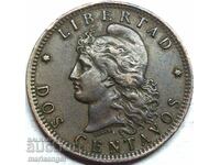 Argentina 2 centavos 1890 30mm cupru