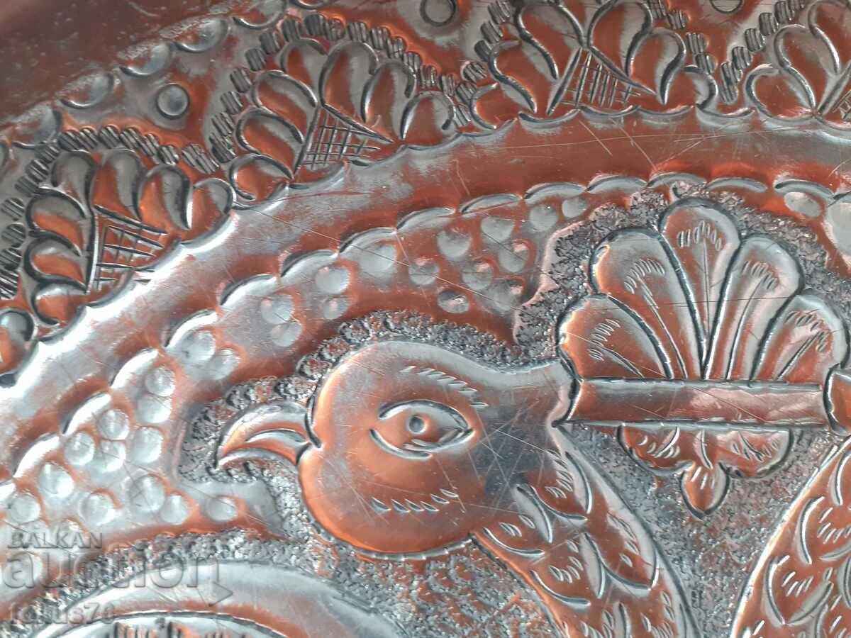 Auction A large copper tray with a double-headed eagle Auction A large copper tray with a double-headed eagle