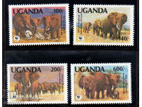 1991. Uganda. Specie pe cale de dispariție - elefantul african.